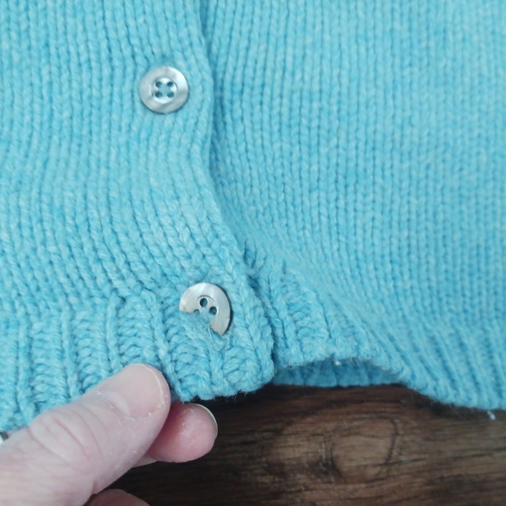 Sundance Cardigan Sweater Womens XL Blue Lambswool Fair Isle Knit Nordic READ - Picture 3 of 7